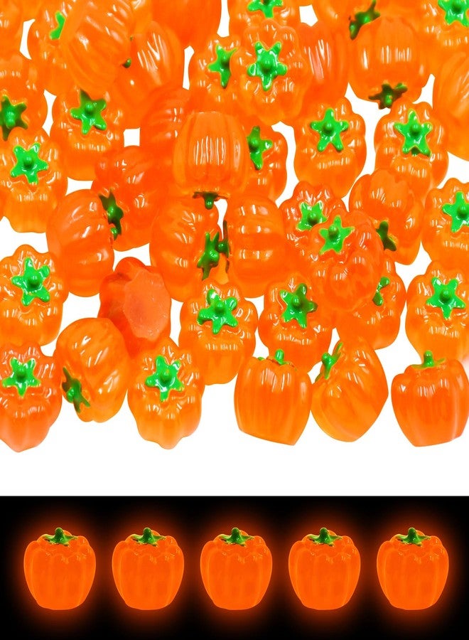 HOMICO 50 PCS Mini Pumpkins for Crafts Dollhouse Fall Decorations Luminous Tiny Pumpkins for Halloween Vase Filler Small Decor for Fairy Garden Micro Landscaping - Image 1